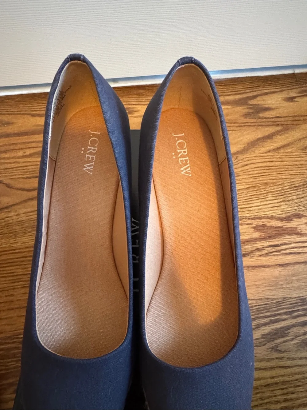J.Crew Navy Canvas Espadrille Wedge Shoes – Size 10 – NWT